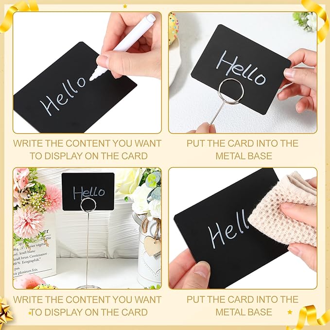 TecUnite 12 Pcs Mini Chalkboard Signs - Image 5