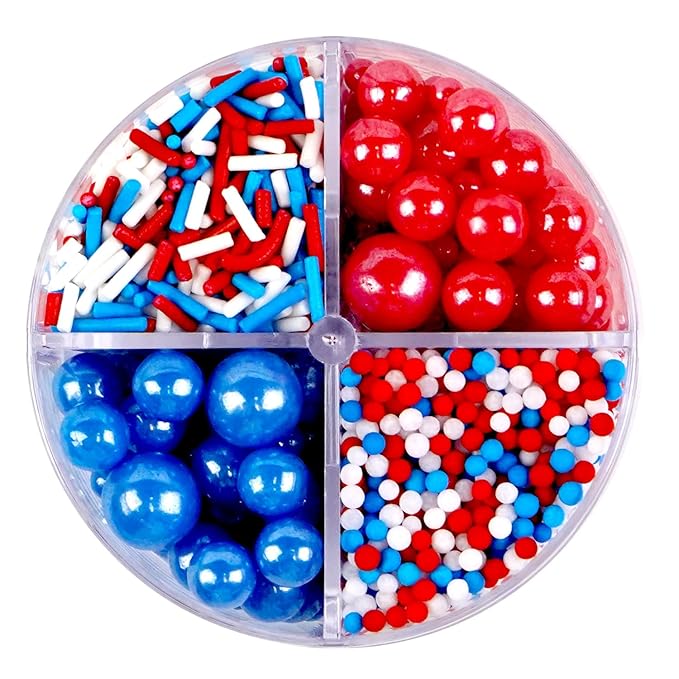 Patriotic Sprinkles, 4th of July, Edible Red Blue Sprinkles - Image 6