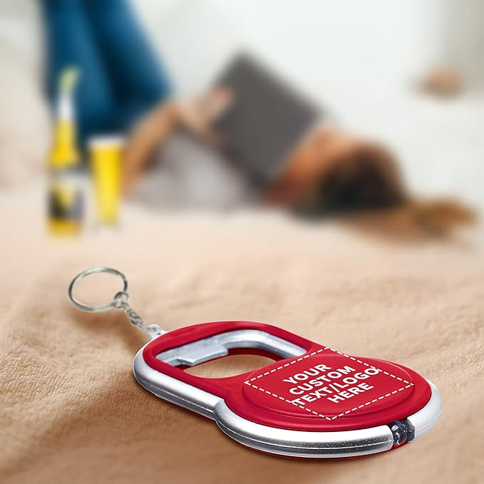DISCOUNT PROMOS Custom Bottle Opener & LED Keychains Set of 50, Personalized - Image 8