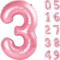 40 Inch Pearlescent Pink 3 Large Number Balloon, 3 13 23 30 33 36 38 Pearl Pink by Upgesy