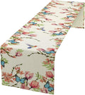 Floral Butterfly Table Runner Seasonal Spring Flower Bird Table Decoration by ICMOLYYENLO