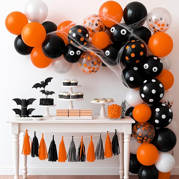 Halloween Black and Orange Balloons Set - Image 9