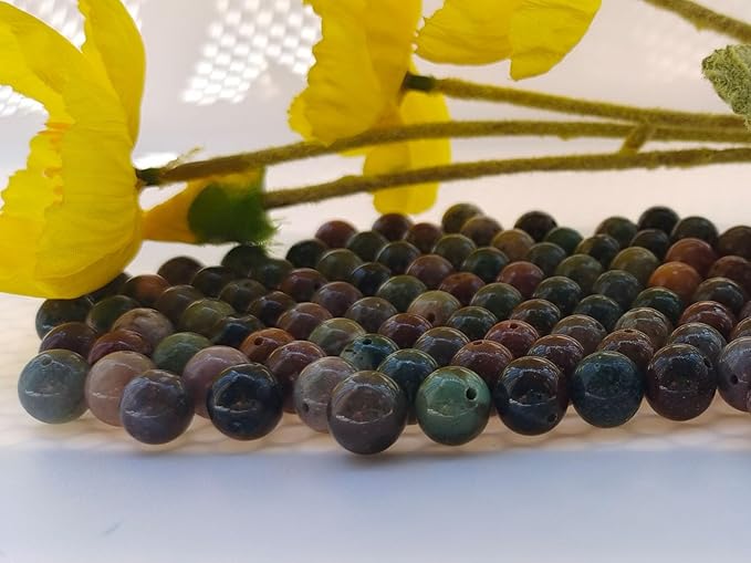 Stone Beads 8mm 100pcs Indian Agate Beads Round Loose Gemstones Beads - Image 5