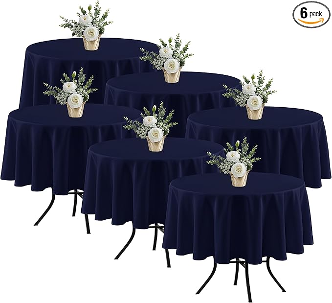 Fitable 6 Pack Navy Round Table Clothes by Fitable
