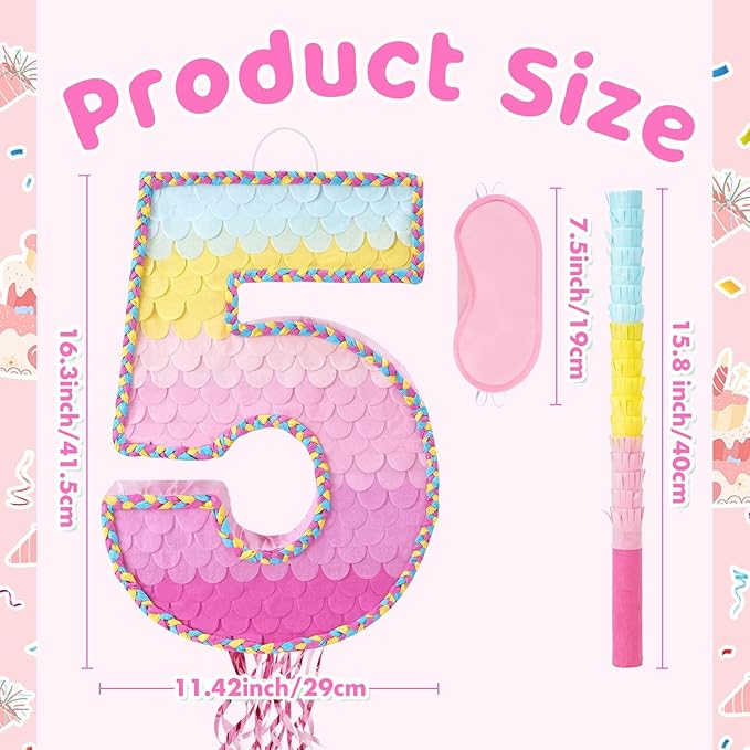 WERNNSAI Pink Sweet Five Pinata - Image 3