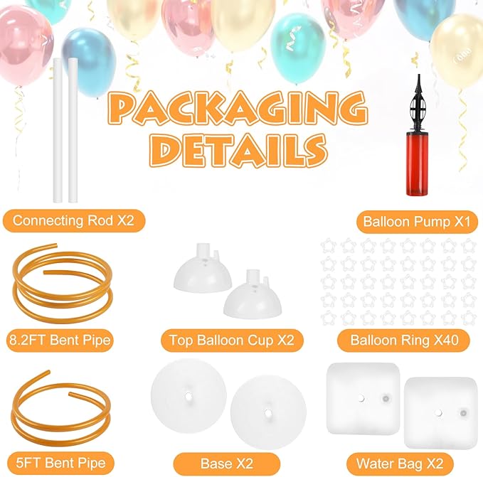 Balloon Arch Stand Kit 8.2ft and 5ft, Heavy Duty Base - Image 3