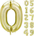 40 Inch Numbers 0 Light Gold Large Balloon Digital 0 by Lnhiya