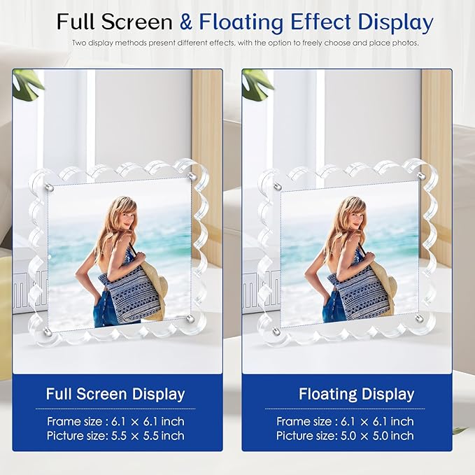 Acrylic Picture Frames. 5×5inch 6Pack - Image 5