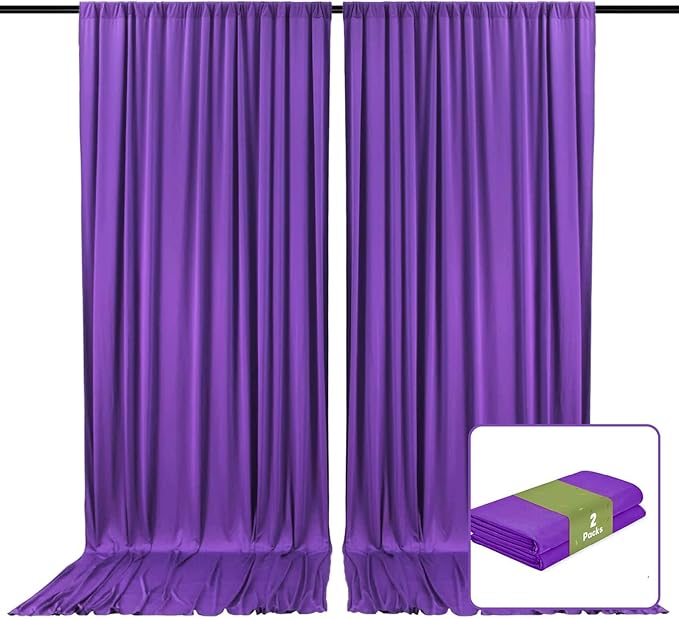 2 Panels Purple Backdrop Curtain, 10 x 10 Feet Background Curtains by Zankubom