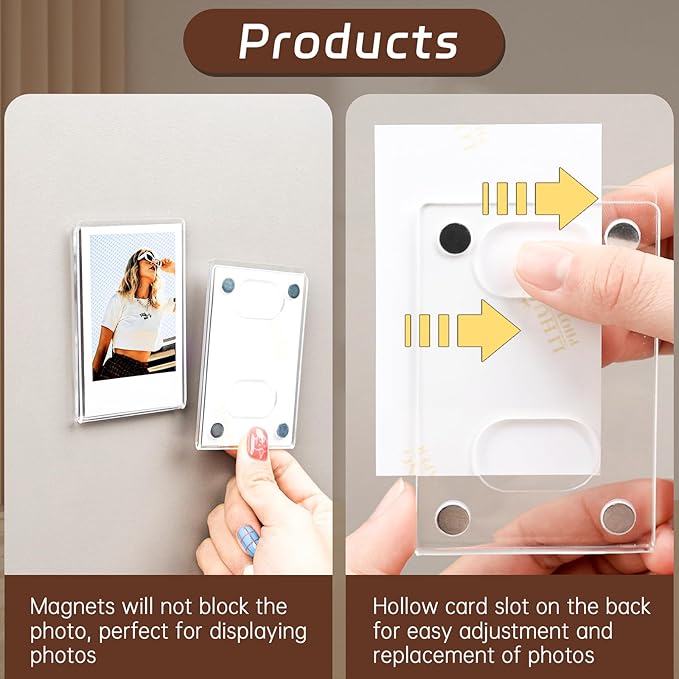 10Pack Magnetic Mini 2x3 Acrylic Picture Frames, Refrigerator Photo Frame - Image 6