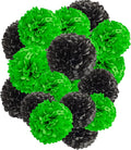 Capesaro Black Green Tissue Paper Pom Poms by Capesaro