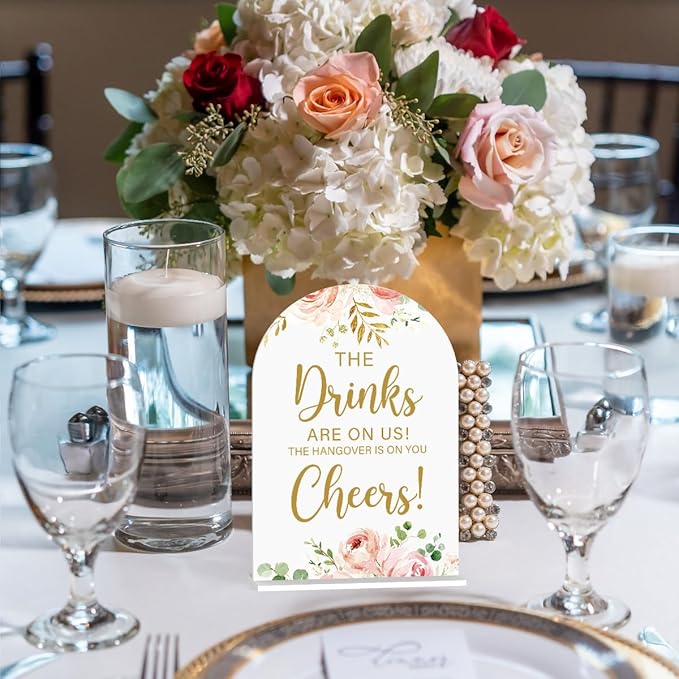 Acrylic Wedding Signs, Bridal Shower Decorations, The Drinks Signs - Image 2