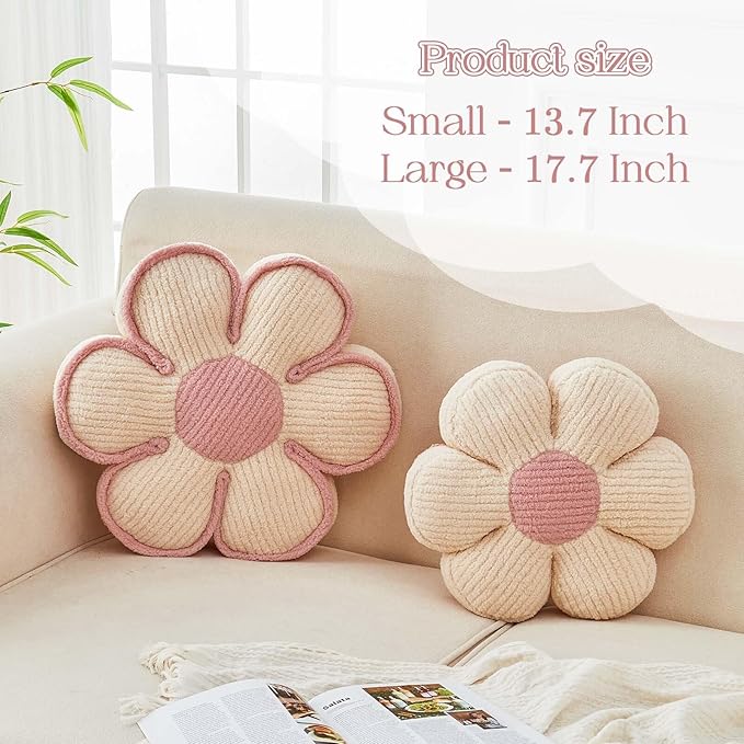Flower Pillow, Soft Flower Decorative Throw Pillow, Cute Daisy Flower Shaped - Image 2