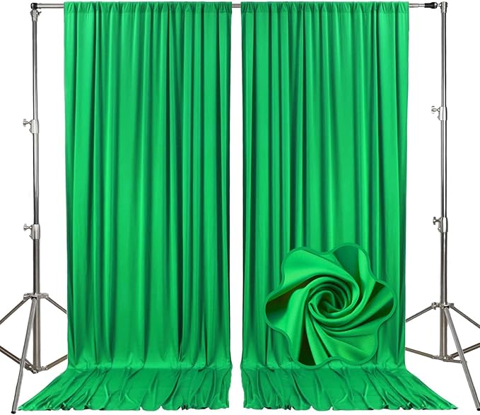10ft x 10ft Green Backdrop Curtains by Tisspoms