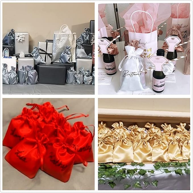 35pcs Black Satin Bags with Drawstring, 5x7 Inches Drawstring Gift Bags - Image 6