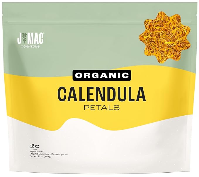 J Mac Botanicals, Organic Calendula Petals edible dried flowers petals by JMACBOTANICALS