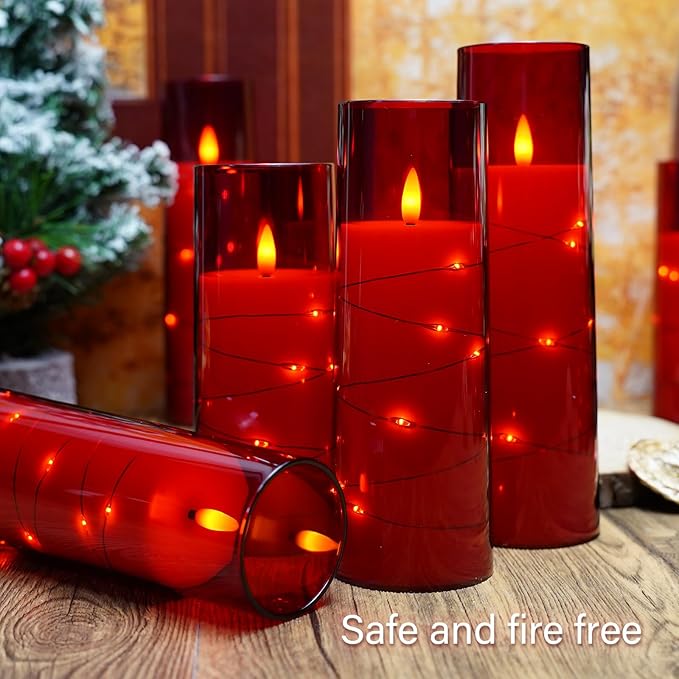 Flameless LED Candles with Timer 9 Pc Flickering Flameless Candles - Image 4
