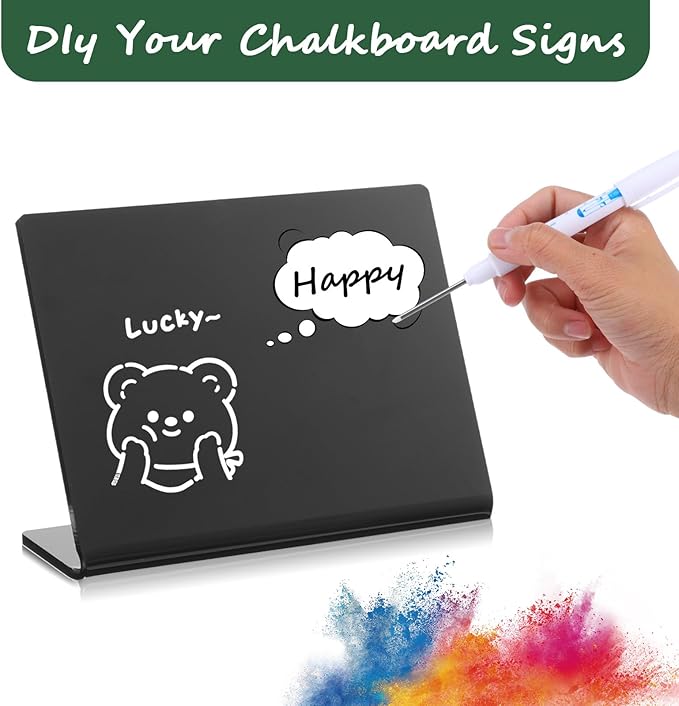 12 Pack Acrylic Mini Chalkboard Signs - Image 3