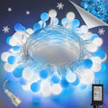 43FT Connectable String Lights Indoor Outdoor | 100LED Blue and White Globe by LORRYTE