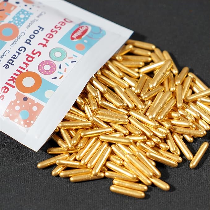 Gold Sprinkles, Metallic Rods Candy, Wedding Party, 150g/5.29oz - Image 5