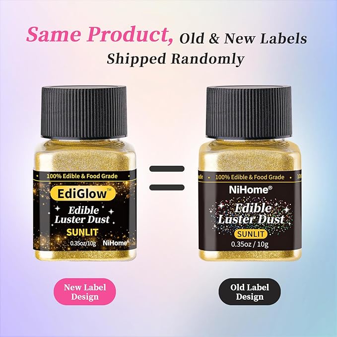 NiHome Edible Food-Grade Glitter Powder Glimmer Luster Dust Metallic Fancy Food - Image 4