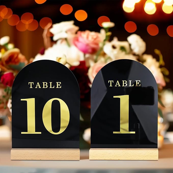 Wedding Table Numbers 1-10, Acrylic Arch Signs - Image 9