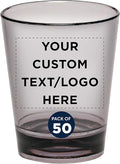 Custom Translucent Plastic Shot Glasses 1.5 oz. Set of 50, Personalized Bulk by DISCOUNTPROMOS