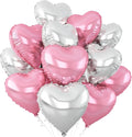 Pink Silver Heart Balloons by Adorely