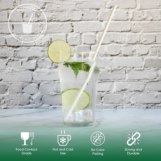 10 Inch Long Paper Drinking Straws, 0.24" Diameter - Image 2