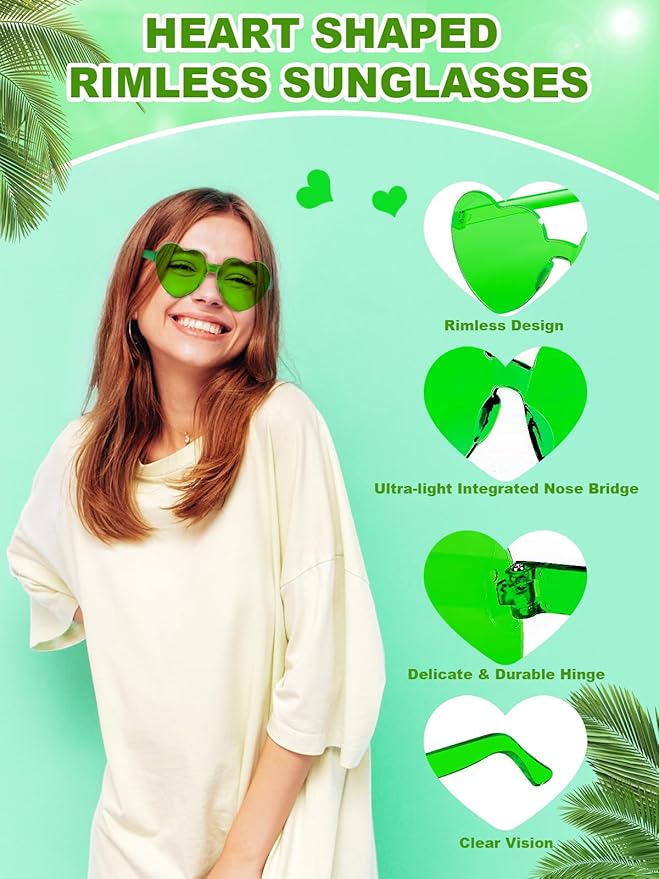 12 Pairs Heart Shaped Sunglasses - Image 3