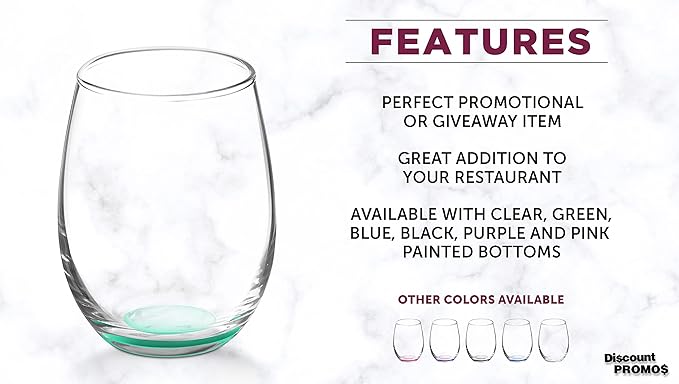 DISCOUNT PROMOS Stemless Wine Glasses by ARC 5.5 oz. Set of 12, Bulk Pack - Image 2