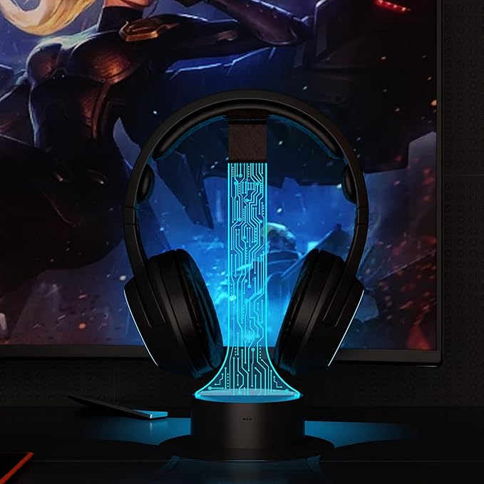 Light up Headphone Stand for Desk, Gaming Headset Holder RGB - Image 6