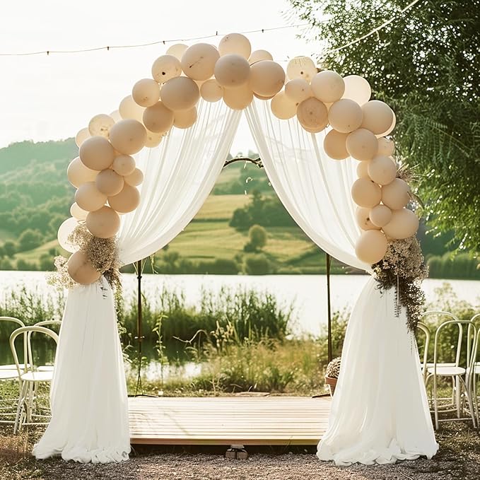 Wokceer Wedding Arch Draping Fabric 3 Panels 28.7" x 20FT Ivory Drapes Sheer - Image 7