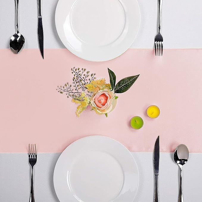 15-Pack Satin Table Runner Rose Gold 12 x 108 inches Long, Table Runners - Image 2