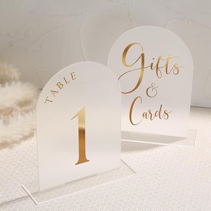 UNIQOOO 10 Pack Acrylic 5x7 Frosted Arch Table Sign - Image 6