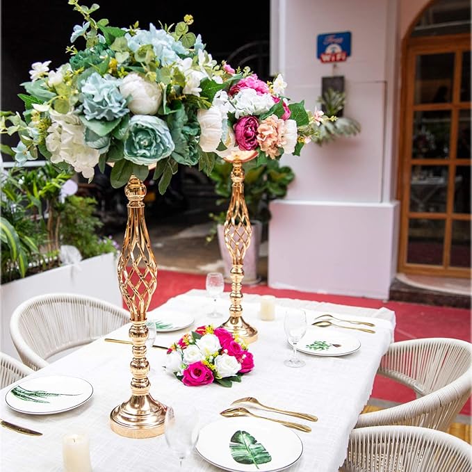 Wedding Centerpieces for Reception Tables, Twist Candleholder Stands, Flower - Image 7