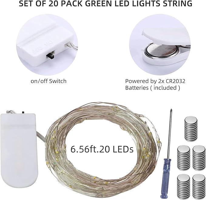 LAMPHOME 20 Pack Fairy Lights Battery Operated String Lights, 20 LED on 6.6FT - Image 3