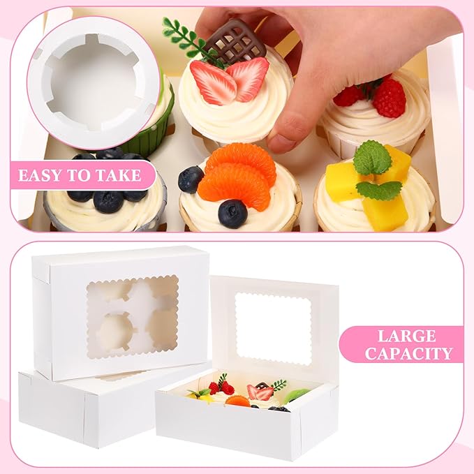 36 Pack Cupcake Boxes Hold 6 Count Disposable Cupcake Containers - Image 6