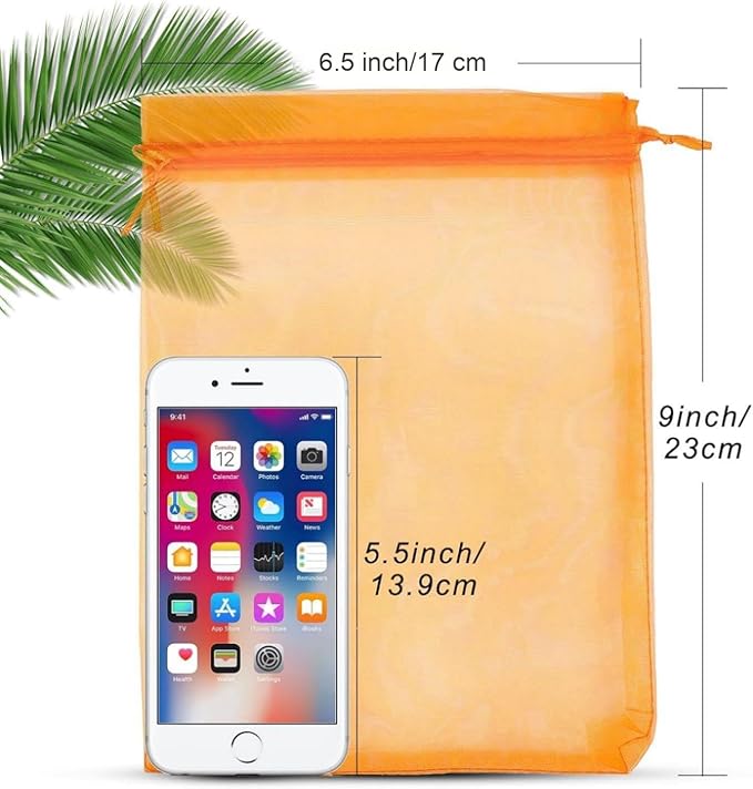 ANZNKU 50 Pack Premium Sheer Organza Bags 6x9 inches Mesh Bags Gift Drawstring - Image 2