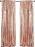 Rose Gold Sequin Backdrop Curtains 2FTx8FT 2 Panels Sparkly Background Drapes by HMQIANG