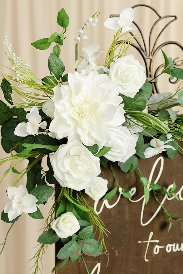 Ling's Moment 2pcs Wedding Flowers Garland Artificial Floral Swag Arch - Image 3