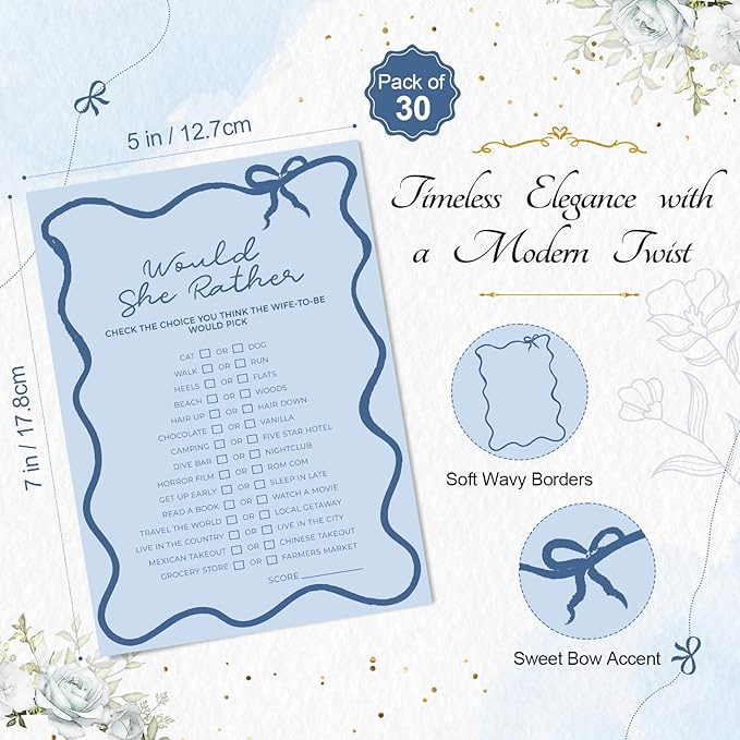 DEEKA 30 PCS Bridal Shower Games Card - Image 2