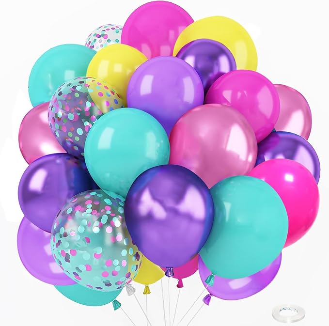 Pink Blue Purple Confetti Balloon by Kiwayo