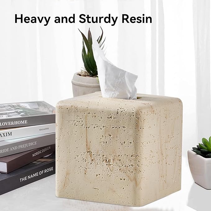 Natural Travertine Textures Tissue Box Cover Square - Image 4