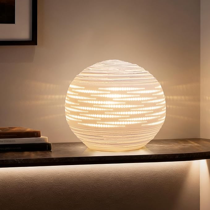 RONDURE 8.7" Modern Ceramic Table Lamp, Modern Bedside Lamps - Image 5