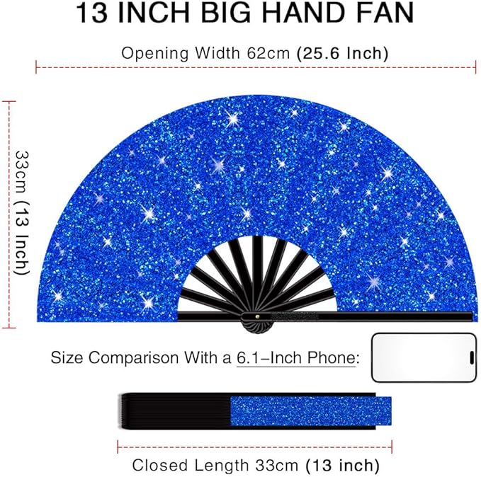 13" Large Folding Rave Fan - Image 5