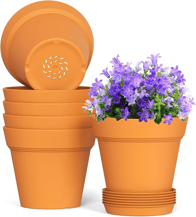 7 Inch Thick Plastic Plant Pots by WSMKSZ
