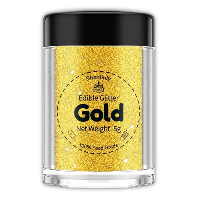 Shanlinly Gold Edible Glitter for Cakes Drinks by Unknown