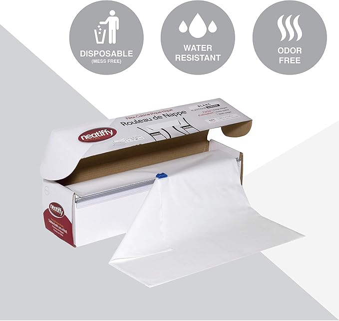 Neatiffy Disposable Plastic Table Cloth Roll | 54 in x 108 Ft Waterproof - Image 5