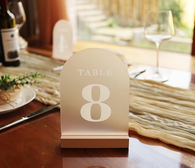 Wedding Table Numbers 1-20, Acrylic Arch Signs - Image 8